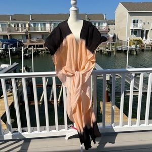 Peach and Black Women's Swim Cover-Up